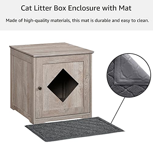 Beenbkks Cat Litter Box Furniture With Mat, Hidden Litter Box Enclosure End Table With Magnetic Door, Home Decorative Enclosed Cat House Nightstand, Wooden Indoor Pet Crate #TOP5