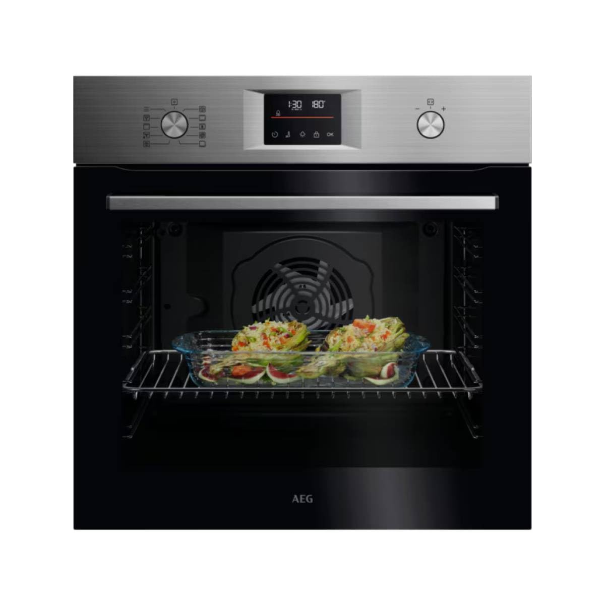 AEG Einbauherd Serie 5000 2990W 72L Grau OU5PB40SM