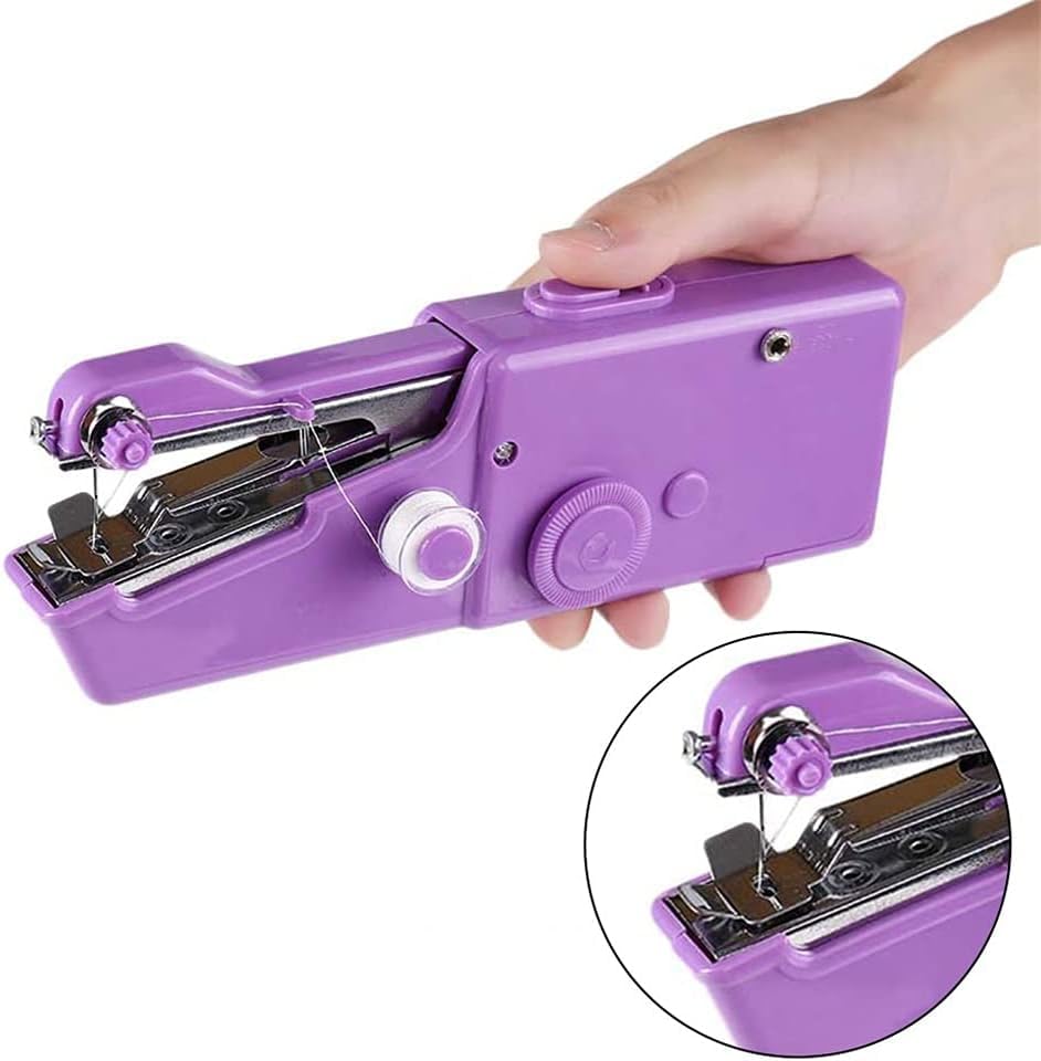 Naaimachine Draagbare Mini Huishoudelijke Handheld Elektrische Steek Handwerkset voor doe-het-zelf-kleding - Image 4