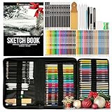 Zenacolor, Kit Disegno Completo con 74 Pezzi, Inclusi Album da Disegno e Astuccio Portatile, Ideale per Bambini e Adulti