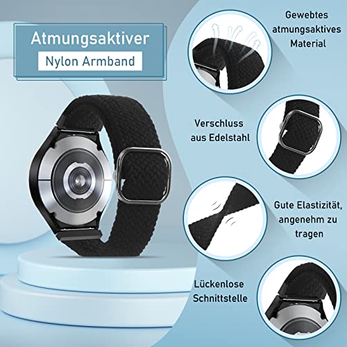 JZK Pack of 3 nylon strap compatible with Galaxy Watch, White/Pink/Rainbow - Image 3