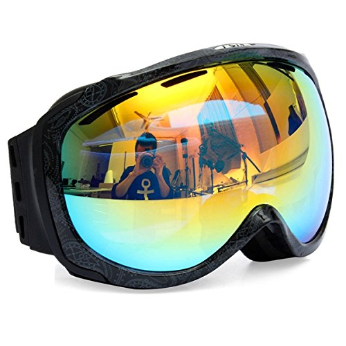 NICOLIE Unisex przeciwmgielne podwójne soczewki UV zimowe wyścigi na zewnątrz snowboard gogle narciarskie okulary przeciwsłoneczne CRG98-2A