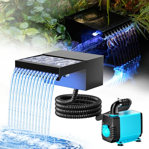 NFESOLAR｜ステンレス池用滝ポンプキット｜配管一体型 40W高流量 水景DIYセット (カラー)