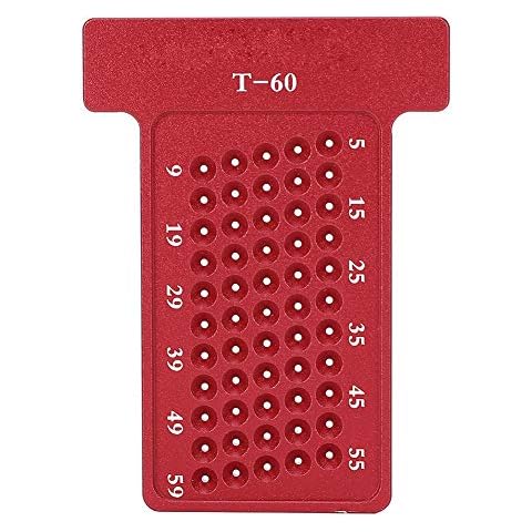 Uadme Scribing Ruler - Woodworking T-type Scriber Aluminum Alloy Hole Gauge Carpenter Marking Tool(Red) Cover
