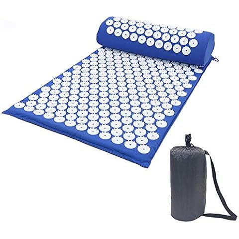 Acupressure Mat and Pillow Set with Carry Bag,accupunture mats Massage Mat for Relaxation and Pain Relief -Acupressure Cushion, Washable Cover and Travel Bag Cover