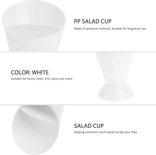 Miniatura 9 de PRETYZOOM Tazas de postre Conos de charcutería 3 unids Frita Fría Fritas Taza Cono Frito Cesta Frita Titular de Alimentos Soporte de Plástico Salsa