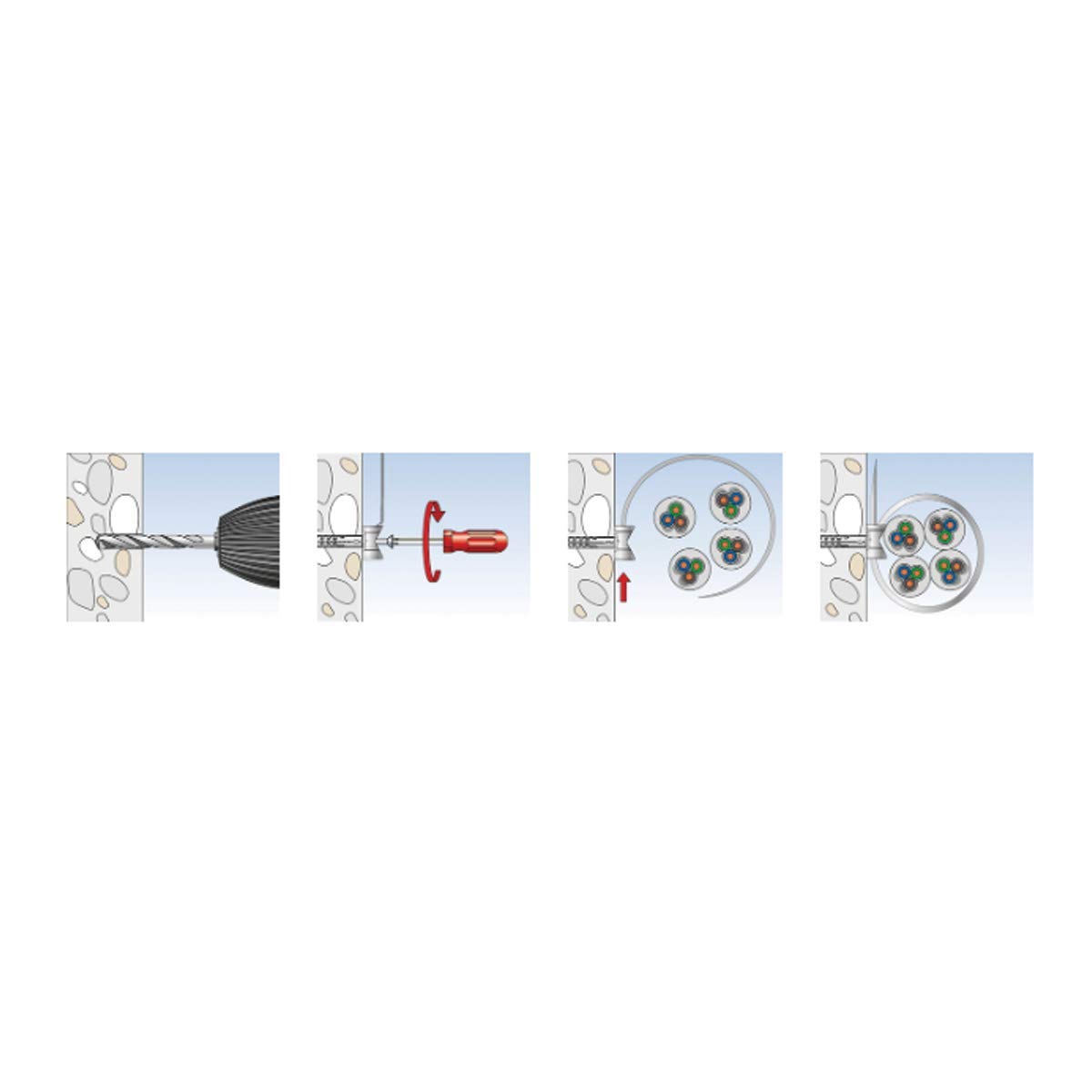 Fischer FF 8-32 mm Fascette per Tubi e Cavi, Range di serraggio 8-32 Mm, Ottimo per Tubo Rigido, 80 Pezzi, 519808