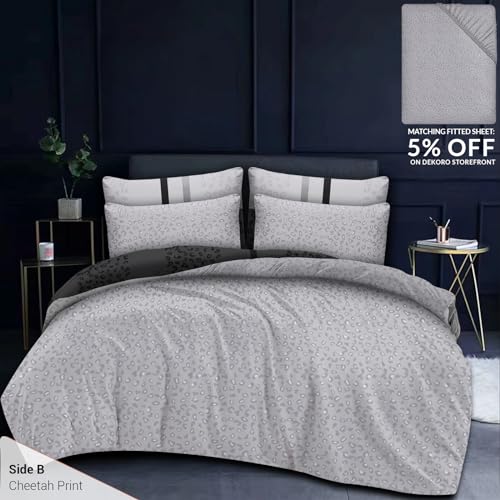 DEKORO Double Duvet Set, Reversible Duvet Cover Sets, Premium Microfibre - Image 3