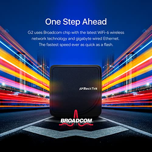 Image of RockTek G2 Premium Google TV 4K UHD Streaming Player, HDR10+ Dolby Vision Atmos, Voice Remote, Netflix, Prime Video, Disney+, Hulu, Apple TV+ (Renewed)