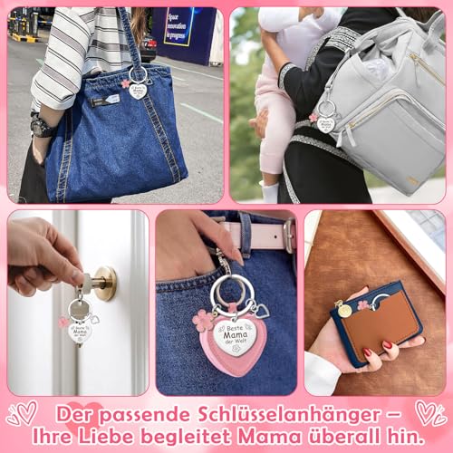 TUZHE Coffret cadeau pour maman, cœur en blocs de construction avec porte-clés, motif floral, cadeau de fête des mères – vue 5