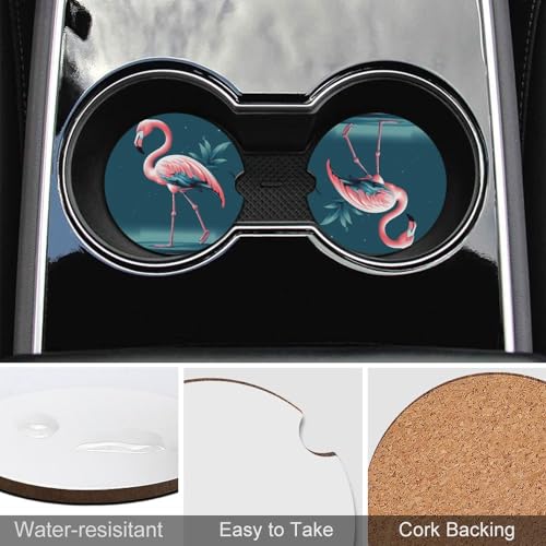 Portavasos de coche de madera con patrones de animales 2.6" 2-pack miniatura 5