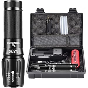 Shadowhawk X800 6000 lumens Torches Super Bright Led Torch Powerful Military Tactical Flashlight Torch for Dog Walking…