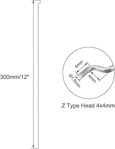 Miniatura 2 de uxcell Piezas de acero de 0.059 in x 11.811 in (12 pulgadas) para reemplazo de barras de empuje y tracción en Z (paquete de 5)
