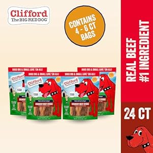 Clifford® Crunchy Beef Sticks for Dogs | Healthy Dog Treats Small Dogs All Breed Sizes | Real Collagen Beef Dog Treats Grain and Rawhide Free Natural Dog Treats  Limited Ingredients 24 Count  Cucciolini Doodles Clifford® crunchy beef sticks for dogs | healthy dog treats small dogs all breed sizes | real collagen beef dog treats grain and rawhide free natural dog treats  limited ingredients 24 count   cucciolini doodles