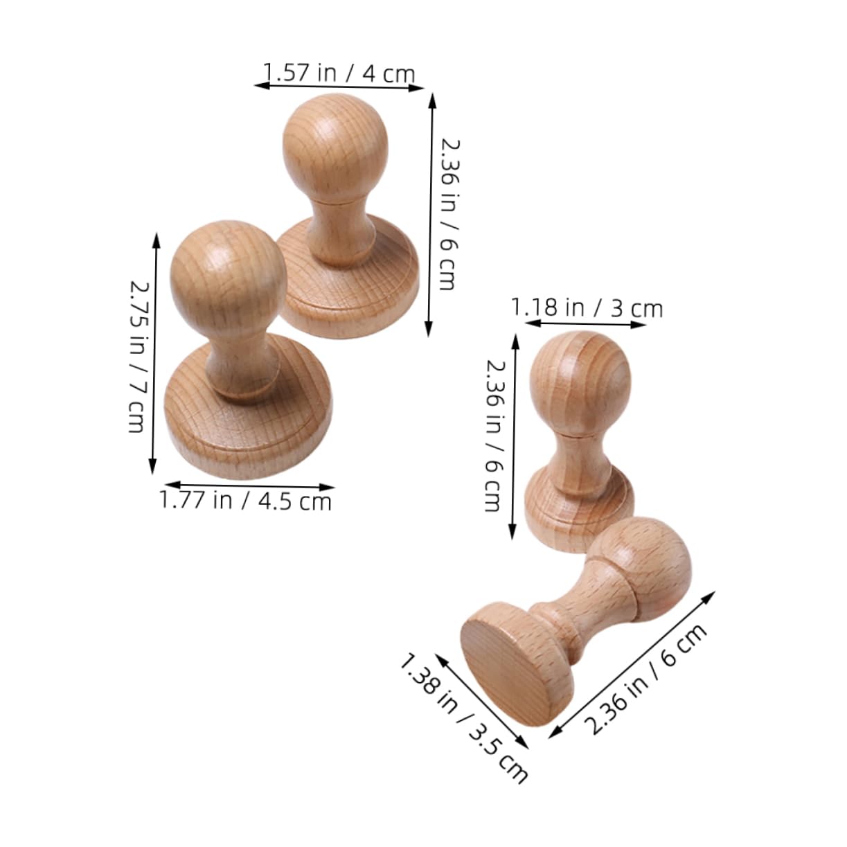 Gadpiparty Versatile Stamp Handles Wood DIY Stamp Handles Comfortable Grip for Classroom and Home