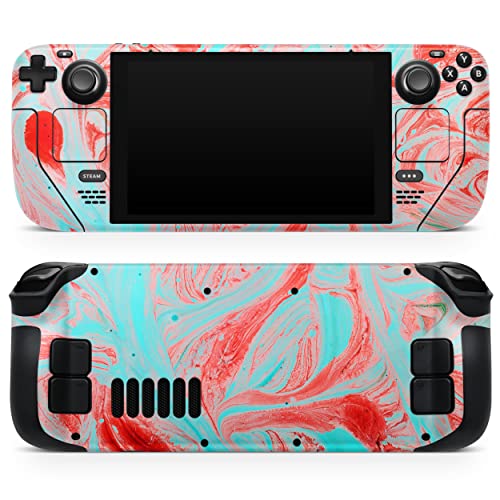 Design Skinz - Compatible with Steam Deck - Skin Decal Protective Scratch-Resistant Removable Vinyl Wrap Cover - Swirling Pink and Mint Acrylic Marble