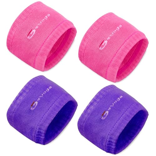 Geyoga Dance Shoe Covers Socks for Dancing on Smooth Floors over Sneakers Protecting Knee(2 Pairs,Rose Red, Purple)