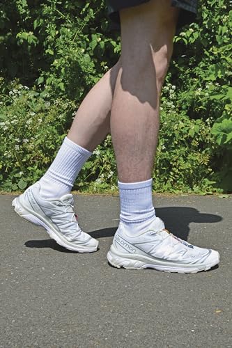 6 Pack Mens Breathable Cotton Athletic Crew Sport Socks (12-15 US, White)4