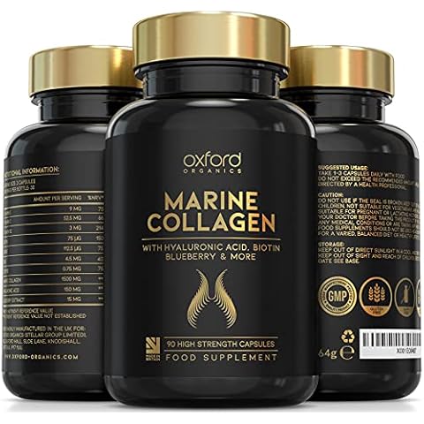 Advanced Marine Collagen Capsules | 1735mg Superfood & Vitamin Boosted Complex for Glowing Hair, Skin & Nails | Marine Collagen Tablets for Women & Men | Premium Collagen Supplements Made in The UK Cover