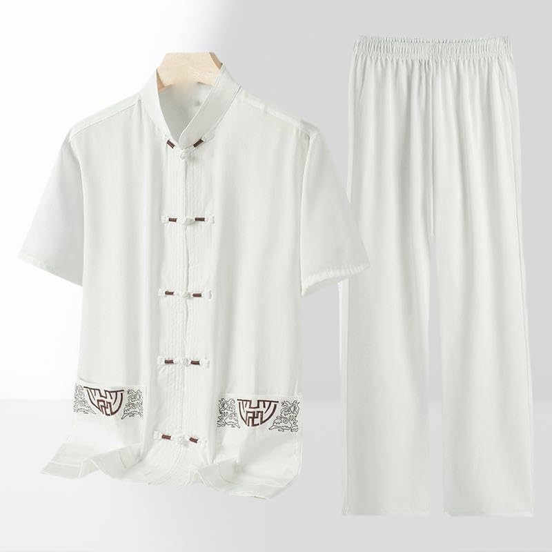 Style chinois Hanfu haut de gamme : ensemble d'été fluide homme
