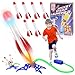 Herefun Jouets de Fusée Exterieur Enfant, Jouet de Rocket avec 3 Fusées LED et Lance-Roquettes, Air Rocket Toy Jouet Exterieur, Jouet de Jardin Rocket Cadeau pour Enfants Garçons Filles (6pcs)