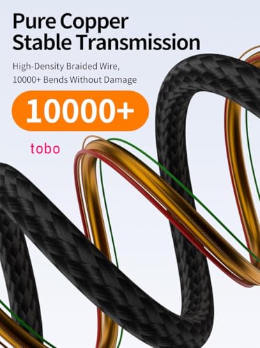 Image of Tobo USB C Monitor Cable 1M /3.2FT-8K@60Hz USB-C Video Cable-100W PD Fast Charging-USB 3.2 Gen 2 20Gbps Type-C Data Transfer, USBC to USBC Video Cable for Phone 17 16 15 Plus Pro Max,1M TD-1561CC