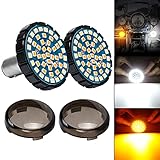 SUPAREE 2' LED Turn Signals & Running Light with 1157 Insert Kit for Motorcycles- (Front Turn...