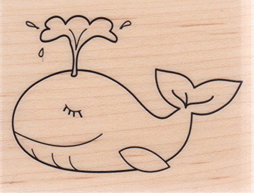 Whale Wood Mounted Rubber Stamp (PS0939) by Hampton Art