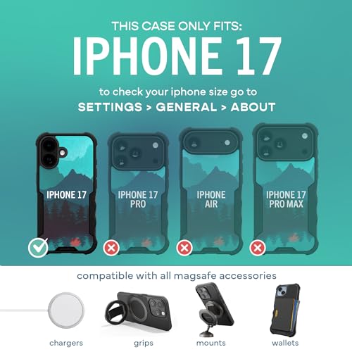 Image of Smartish iPhone 17 MagSafe Case - Gripzilla Protective Magnetic Case for Men [Rugged + Tough] Military Grade Heavy Duty Grip Armor - Drop Tested for iPhone 17 - Moving Mountains