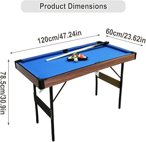 Miniatura 4 de KAKIBLIN Juego de mesa de billar plegable, mesa de billar portátil, mesa de juego de billar con todos los accesorios, montaje simple
