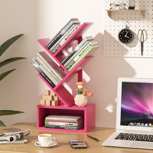 SHEEPAM 5 Tier Tree Book Case Small Bookshelf with Shelf - image 7