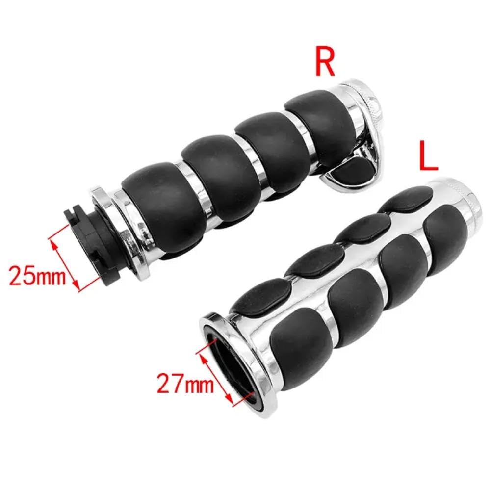 Manopole Manubrio Moto 25mm In Alluminio E Gomma Compatibili Con Softail Touring Street