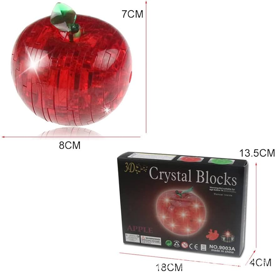 Amazon | 3Dクリスタルパズル - アップル (グリーン) | 立体