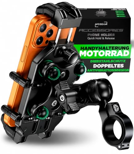 Handyhalterung Motorrad Trail Ultra Robust Antivibration Diebstahlschutz Kompatibel Ruggerisierte Smartphones 5.4 bis 7.2 Zoll Sichere Lenker Montage für Adventure Enduro Touring Offroad
