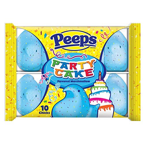 Party Cake Flavored Peeps Marshmallow Easter Basket Stuffer and Baking Decoration, 3 Ounces, Pack of 2