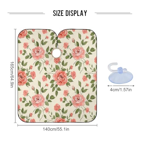 Capa para barbero impermeable con flores pintadas a mano, 55 x 65 pulgadas miniatura 3