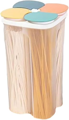 Typutomi Recipiente hermético de almacenamiento de cereales, tanque de almacenamiento de granos transparente de 4 rejillas, contenedor de