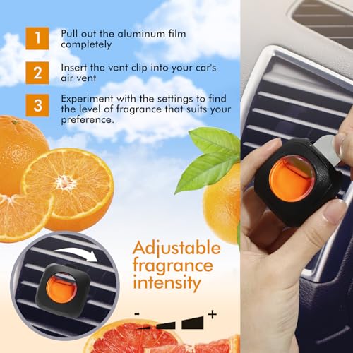 Image of Car Air Fresheners, 6 Pack, Citrus, Car Fresheners Vent Clips, Long Lasting Air Freshener, Car Refresher for Men Women