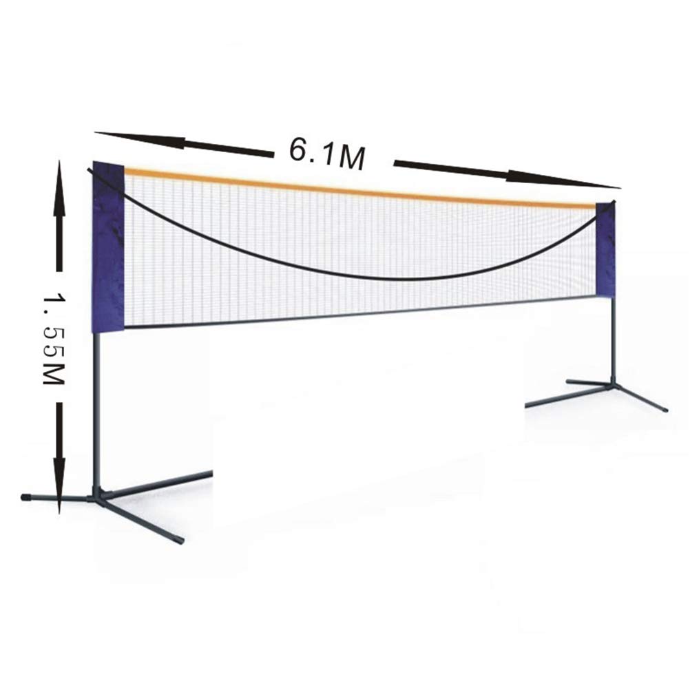 Set di rete da badminton portatile con rete da pallavolo e tennis, facile installazione, attrezzatura sportiva per parco all'aperto, parco giochi, altezza regolabile e pieghevole rack per uso mobile