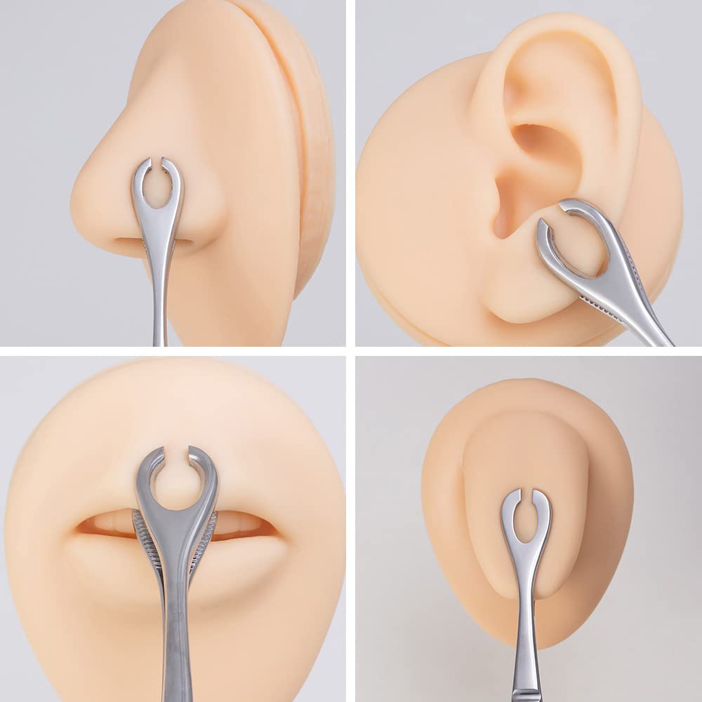 Herramienta de perforación - Profesional Oreja Labio Ombligo Nariz Lengua Septum Esponja Pinzas Abrazadera Alicates para perforar el cuerpo Herramienta