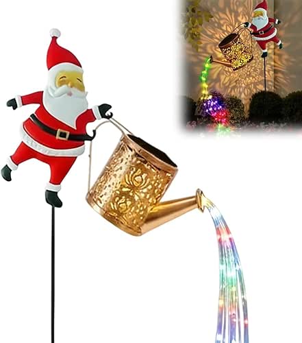 Christmas Santa Solar Kettle Lights Garden Lawn Decorative Outdoor Waterproof