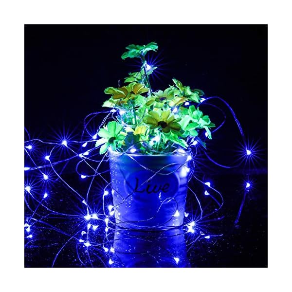 Twinkle star 33ft 100 led silver wire string lights fairy string lights battery operated led string lights for christmas wedding party home holiday decoration - image 3