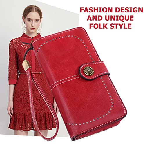 Image of myfriday Women's Clutch Wallet Hand Purse Leather Blocking Credit Card Holder Zipper Coin Purse Wristlet
