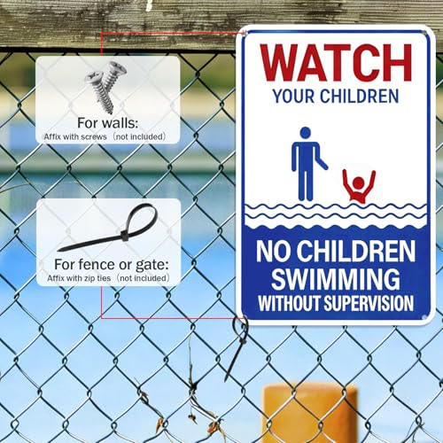 5 señales de reglas para piscina, metal, 12x8 in miniatura 5