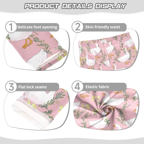 Girls' Athletic Leggings Ankle Length Yoga Dance Pants Kids Teen 4T Goose3