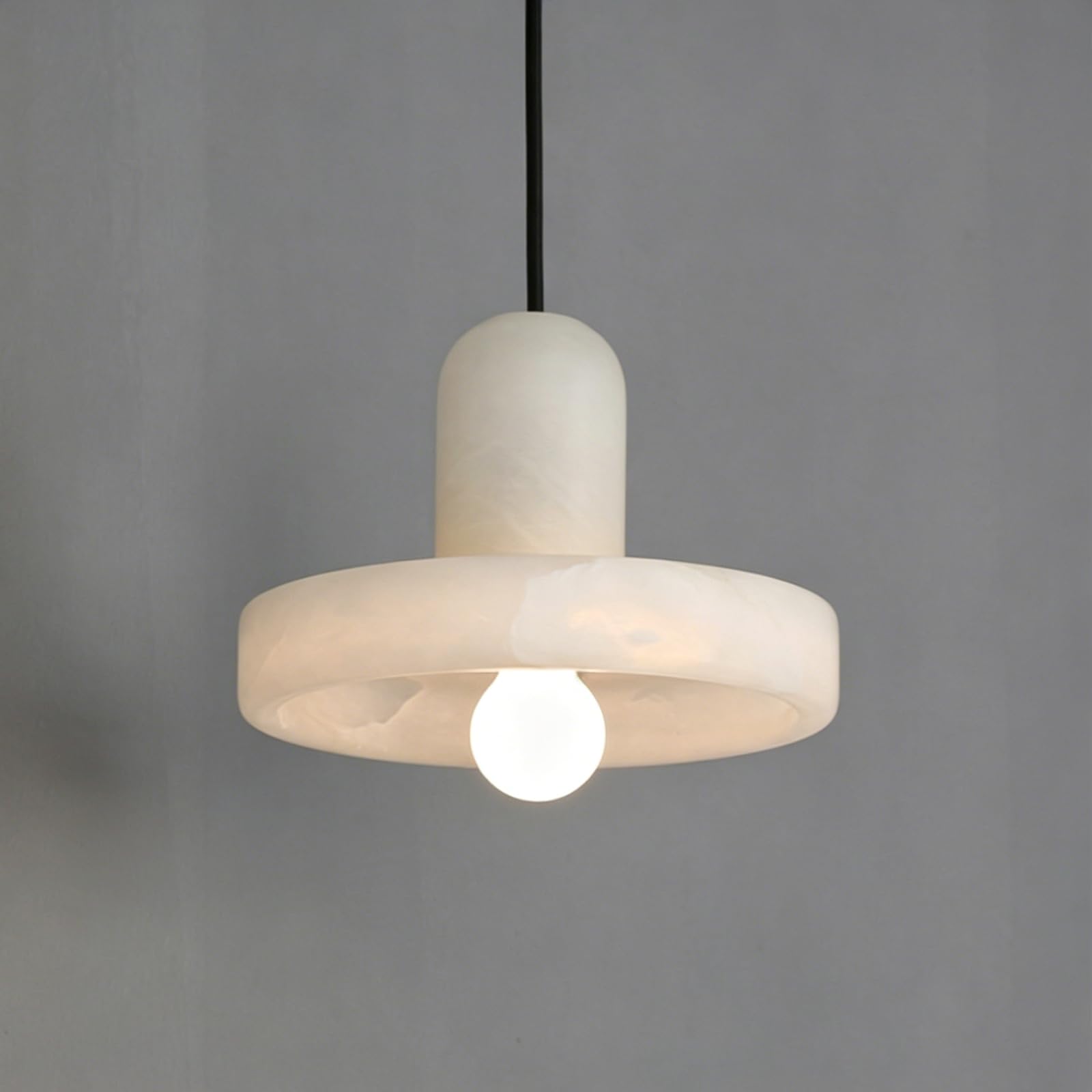 Kikioo Alabaster Pendant Light Marble Mid Century Farmhouse for Kitchen Bedroom