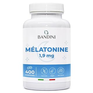 Bandini® Mélatonine 400 Comprimés, pure 1,9 mg - Pour +1 An - Sommeil Rapide et Repos - Complément Alimentaire de Melatonin Fortement Dosé - Endormissement, Pour Dormir - Décalage Horaire, Jet Lag - Amazon product rated Grade A