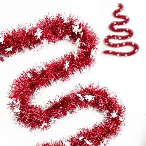 G2PLUS 10M Weihnachtsbaum Girlande Glitzer: 9cm Weihnachtsgirlande...
