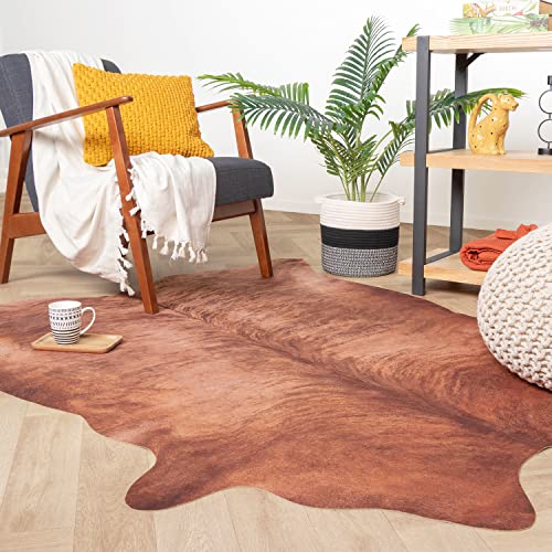FRAAI | Home & Living Kuhfell - Bovine Braun - 155x190cm - Rindsleder Teppich - Kunstfell -...
