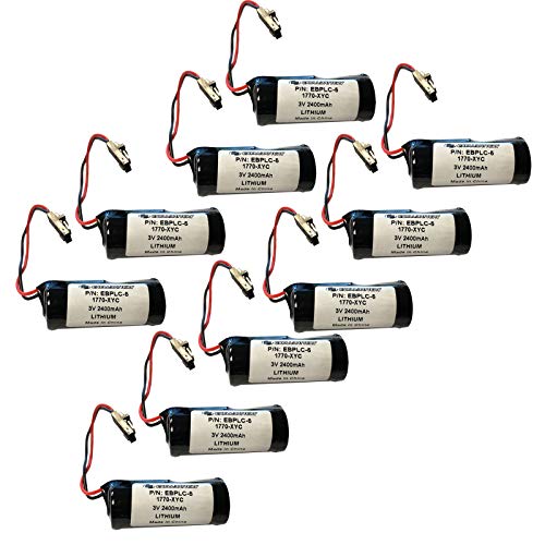 Exell Battery (10-PACK) 3V PLC Computer Backup Battery Replaces Allen Bradley 1770-XYC, 1770-XYC/A, PLC-5/11, PLC-5/20, PLC-5/30, PLC-5/40, PLC-5/60 series programmable logic controllers